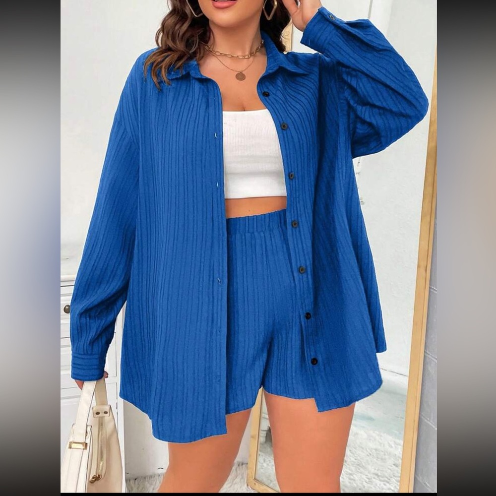 SHEIN shoulder shirt and shorts, brand new never worn